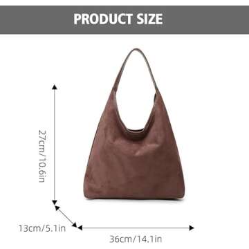 MAOILY Brown Suede Bags for Women 2024 New Brown Suede Tote Bag for Women Suede Bag Brown Suede Purse Bag (Beige)
