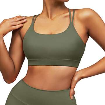 RUUHEE Women Workout Sports Bras Criss Cross Padded Support Yoga Bra Fitness Crop Tank Tops