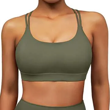 RUUHEE Women Workout Sports Bras Criss Cross Padded Support Yoga Bra Fitness Crop Tank Tops
