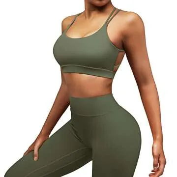 RUUHEE Women Workout Sports Bras Criss Cross Padded Support Yoga Bra Fitness Crop Tank Tops