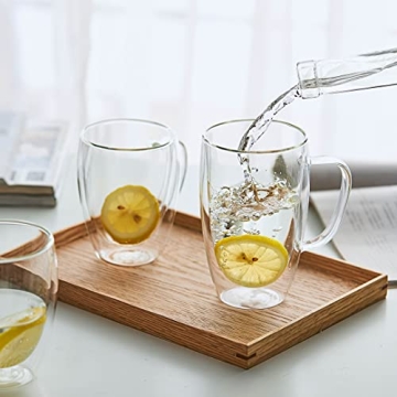 MEWAY 16oz Insulated Glass Coffee Mugs 6 Pack