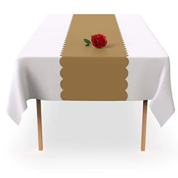 Gold Scallop Disposable Table Runner for Any Party