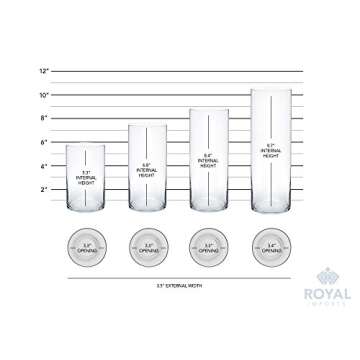 Royal Imports Glass Cylinder Flower Centerpiece Vases Set of 4 - Hurricane Candle Holder for Pillar, Floating, Tealights - Use for Floral, Wedding Table, Home Decor, Party, Holiday