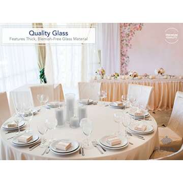 Royal Imports Glass Cylinder Flower Centerpiece Vases Set of 4 - Hurricane Candle Holder for Pillar, Floating, Tealights - Use for Floral, Wedding Table, Home Decor, Party, Holiday