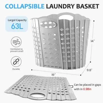 B BIBYKIVN 63L Collapsible Laundry Basket – Space-Saving Design