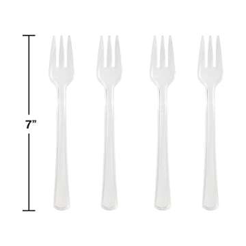 Creative Converting Clear Mini Plastic Forks - 24 Pack for Parties and Gatherings