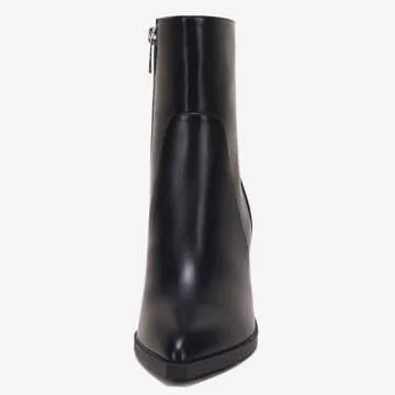 Stylish LAICIGO Women's Pointed Toe Ankle Boots With Chunky Heel