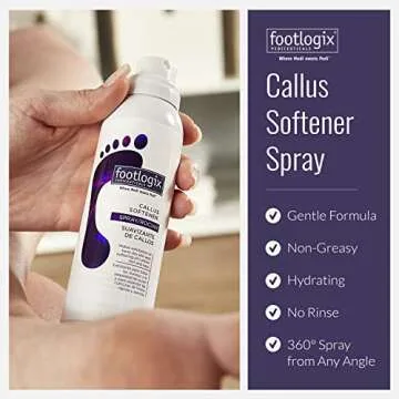 Footlogix Foot Care Callus Softner Combo - Callus Remover Spray & Double-Sided Foot File for Dry, Cracked Heels, Pedicure Tools for Feet, Foot Exfoliator