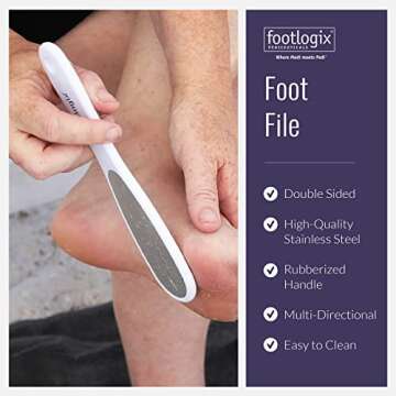 Footlogix Foot Care Callus Softner Combo - Callus Remover Spray & Double-Sided Foot File for Dry, Cracked Heels, Pedicure Tools for Feet, Foot Exfoliator