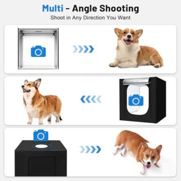 Photo Light Box 40x40 Inch for Photography, 3 Color 10-Level Adjustable Photo Box with Soft Light Cloth Professional Photo Background Shooting Tents White Light, Soft Light, Warm Light