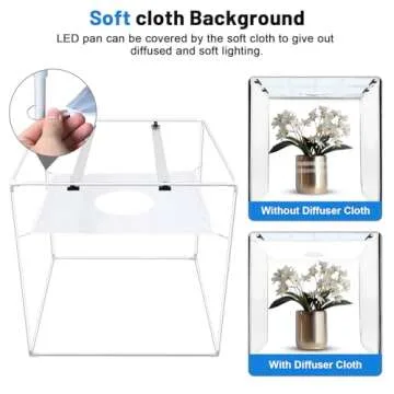 Photo Light Box 40x40 Inch for Photography, 3 Color 10-Level Adjustable Photo Box with Soft Light Cloth Professional Photo Background Shooting Tents White Light, Soft Light, Warm Light