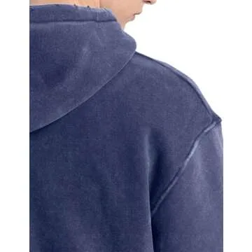 Dnzzs Mens Hoodies Pullover Oversized Acid Wash Hoodie Heavyweight Hoodie Men Athletic Vintage Sweatshirt Streetwear Royal Blue