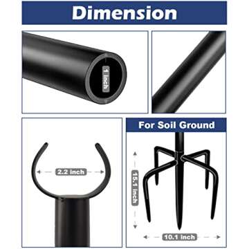 Eazielife 10FT String Light Pole for Outdoor, Heavy Duty Metal Lighting Stand Pole for Garden Lawn Backyard Patio Holiday Wedding Party Decorations (1 Pack)