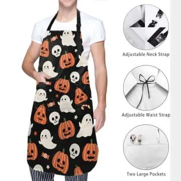 Vibrant Halloween Apron for Cooking with Pockets
