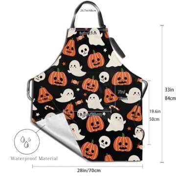 Vibrant Halloween Apron for Cooking with Pockets