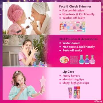 Disney Princess Train Case Girls Beauty Set - Magical Makeup Kit for Children
