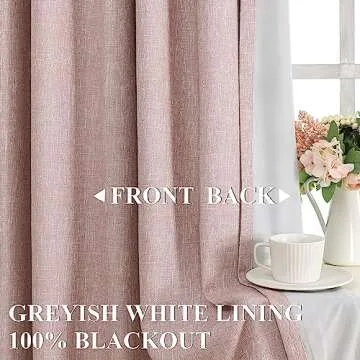 Vision Home Pink Pinch Pleated Full Blackout Curtains Room Darkening Window Panels 108 inch for Girl...