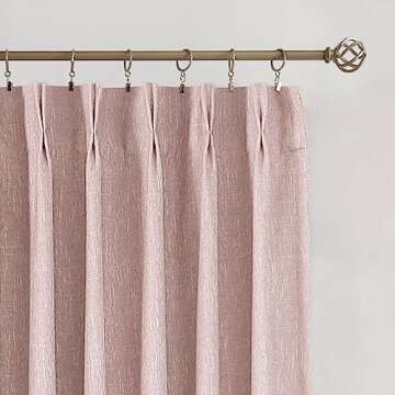 Vision Home Pink Pinch Pleated Full Blackout Curtains Room Darkening Window Panels 108 inch for Girls Bedroom Living Room Thermal Insulated Pinch Pleat Pink Drapes with Hooks Back Tab 40" Wx108 Lx2