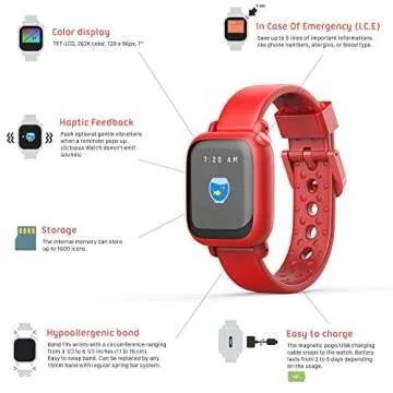 Octopus Watch v1 by Joy Kids Smartwatch Teaches Good Habits and time (Watch, Red)