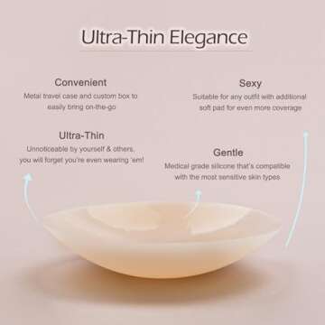 Jellyjam Waterproof Nipple Petals Cover - Hypoallergenic Sticky Silicone Nipple Pasties for Girl, Wo...