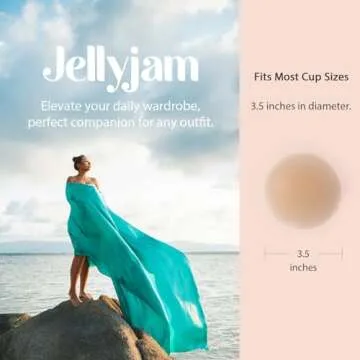 Jellyjam Waterproof Nipple Petals Cover - Hypoallergenic Sticky Silicone Nipple Pasties for Girl, Women with Soft Pad, Storage Disc and Travel Case/Pack Color Honey