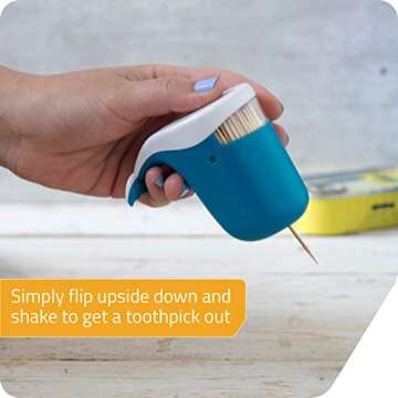 PELEG DESIGN Jonah Toothpick Holder - Cute Whale Toothpick Dispenser - Fun and Decorative Plastic To...