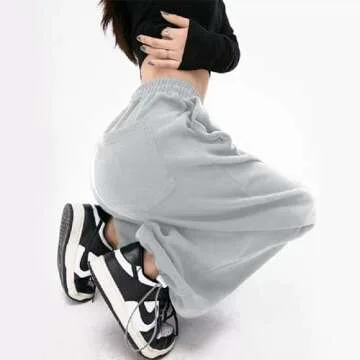 Womens Wide Leg Sweatpants Casual Loose Yoga Pants Comfy Lounge Joggers Baggy Sweatpants Pockets Gra...