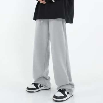 Womens Wide Leg Sweatpants Casual Loose Yoga Pants Comfy Lounge Joggers Baggy Sweatpants Pockets Gray