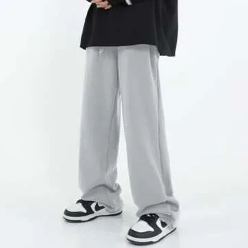 Womens Wide Leg Sweatpants Casual Loose Yoga Pants Comfy Lounge Joggers Baggy Sweatpants Pockets Gray