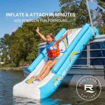 RAVE Sports Pontoon Slide - 10 ft Inflatable Fun for All Ages