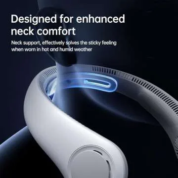 JISULIFE Portable Neck Fan Upgraded, Hands Free, 5 Speed, 5000 mAh