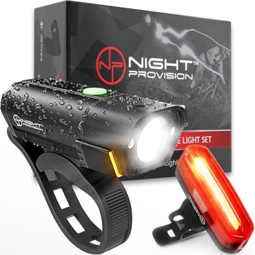 BX-300 Rechargeable Bike Light Set - Powerful Front and Back Lights, Bicycle Accessories for Night R...
