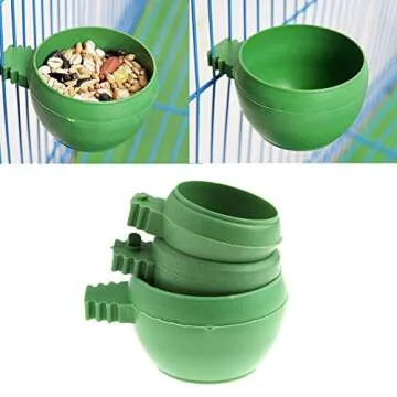 Wodwad Mini Bird Parrot Food Water Bowl Feeder Plastic Pigeons Birds Cage Sand Cup Feeding Holder (5Pcs, M)