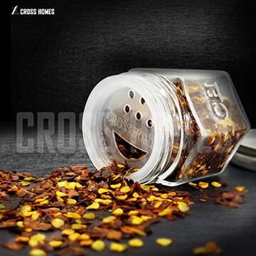 15 Set Magnetic Spice Jars for Refrigerator Hexagon Glass Spice Jars with Magnetic Lids, Shaker, Spice Labels, Magnetic Glass Spice Containers for RV Travel Trailer Kitchen Fridge Cabinet Wall mount