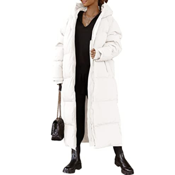 Warm Shanfetl Women Quilted Coat with Hood for Winter