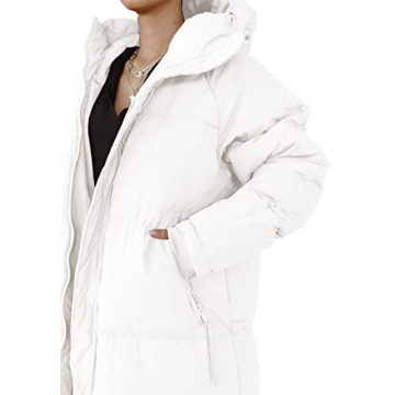 Warm Shanfetl Women Quilted Coat with Hood for Winter