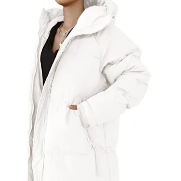 Warm Shanfetl Women Quilted Coat with Hood for Winter