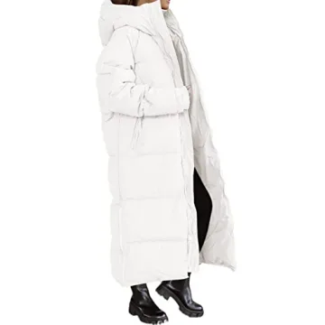 Warm Shanfetl Women Quilted Coat with Hood for Winter