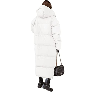 Warm Shanfetl Women Quilted Coat with Hood for Winter