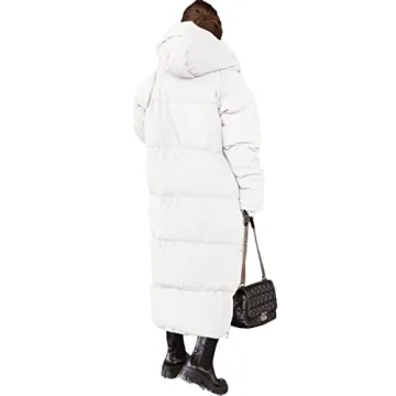 Warm Shanfetl Women Quilted Coat with Hood for Winter