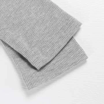 Artfish Women's Ribbed Long Sleeve Crop Top in Heather Grey