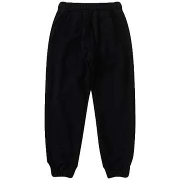 amropi Boy's Tracksuit Pullover Sweatshirt Jogging Pants Set 2 Pieces Sweatsuit Black, 9-10 Years