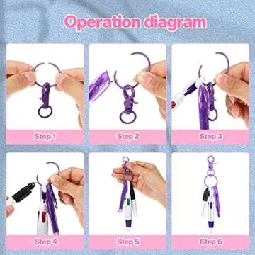 Sabary Mini Highlighter Nurse Pen Pack Set Nurse Pens for Badge Include Pink and Purple Tip Highlighter 2 Permanent Marker and 2 Retractable Ball with 2 Keychain Clip(Pink, Purple)