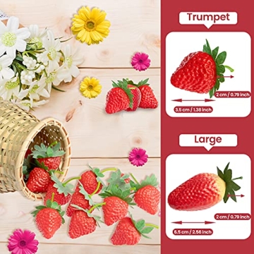 IETONE 50 Artificial Strawberries for Festive Decor