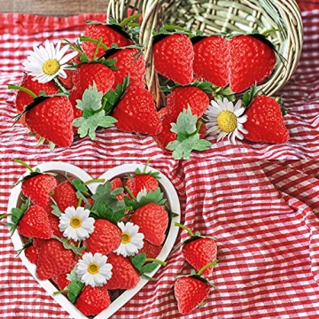 IETONE 50 Artificial Strawberries for Festive Decor