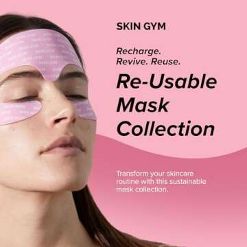 SKIN GYM Eye Kit Re-Usable Mask Collection, Silicone Masks for Under-Eye Hydration, Set of 3