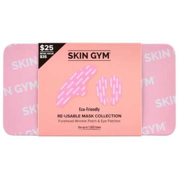 SKIN GYM Eye Kit Re-Usable Mask Collection, Silicone Masks for Under-Eye Hydration, Set of 3