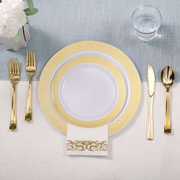 175-Piece Gold Dinnerware Set for 25 Guests - FOCUSLINE