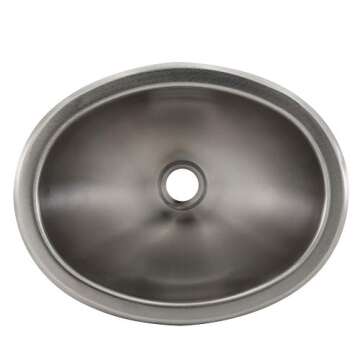 RecPro RV 10" x 13" Stainless Steel Oval Sink | Perfect for RVs and Campers