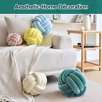 ZAKUN Knot Pillow Ball, Soft Round Throw Pillow Cushion Home Decorative Ball Pillows, Handmade Plush...